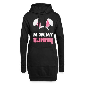 Maman lapin Pâques lapin oreilles de Pâques - Sweat-shirt à capuche long Femme - noir - Devant
