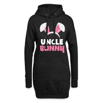 Onkel Hase Osterhasenohren Ostern - Hoodie-Kleid - Schwarz - Vorne