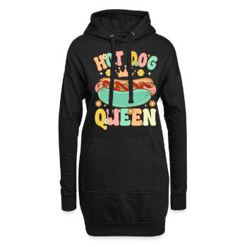 Groovy Funny Hotdog Girl - Hoodie-Kleid - Schwarz - Vorne