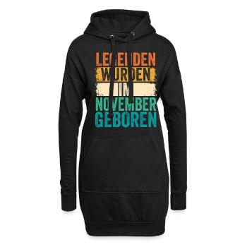Les légendes sont nées en novembre - Sweat-shirt à capuche long Femme - noir - Devant