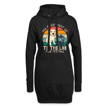 Alles Essen Muss Ins Labor Lustiger Labrador - Hoodie-Kleid - Schwarz - Vorne