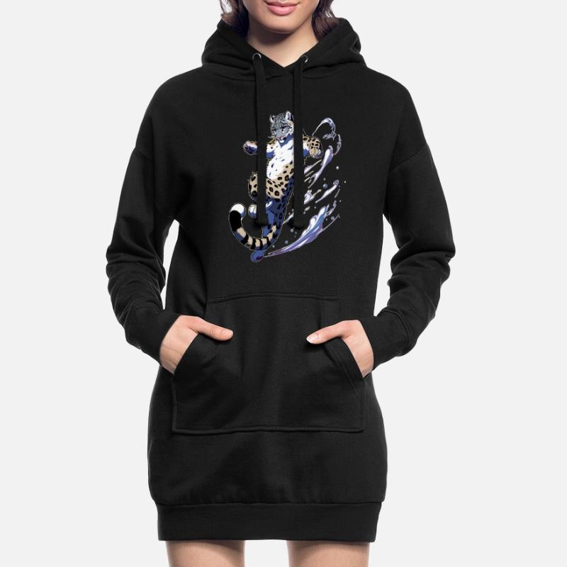 Snow Leopard Leopard White Leopard Hoodie Dress