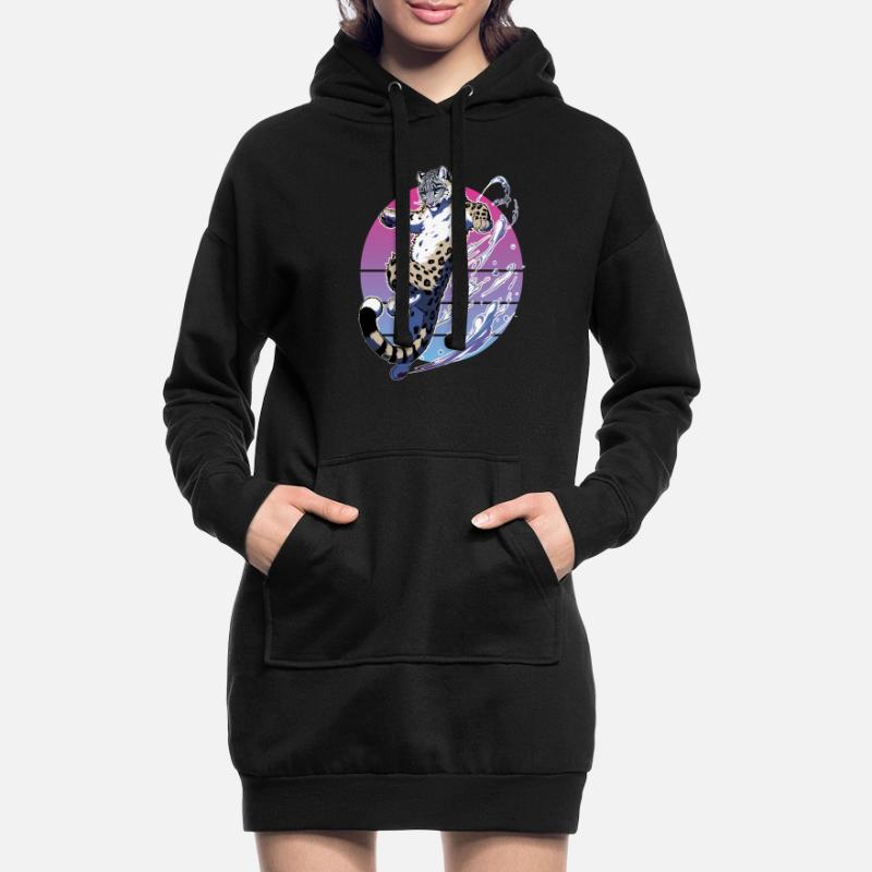 Snow Leopard Leopard White Leopard Hoodie Dress