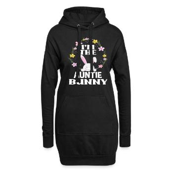 Ich Bin Tante Osterhase Blumenkranz Ostern - Hoodie-Kleid - Schwarz - Vorne