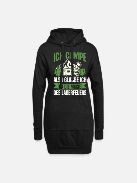Camper Wohnwagen Wohnmobil Campen Camping - Hoodie-Kleid - Schwarz