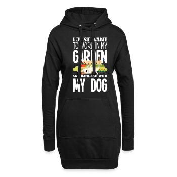 Garten Hunde - Hoodie-Kleid - Schwarz - Vorne