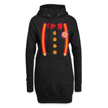 Clown Kostüm Karneval Fasching - Hoodie-Kleid - Schwarz - Vorne