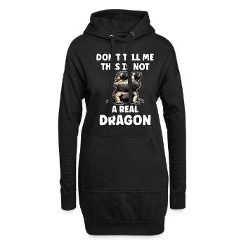 dragon barbu disant lézard gecko - Sweat-shirt à capuche long Femme - noir - Devant