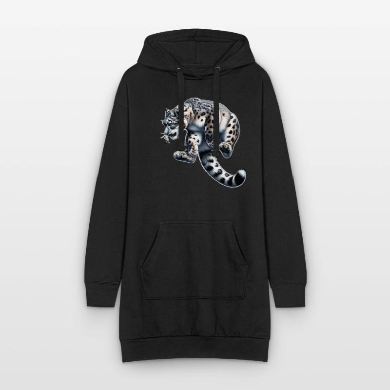 Snow Leopard Leopard White Leopard Hoodie Dress