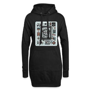 Passport Ready 5 - Hoodie-Kleid - Schwarz - Vorne
