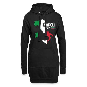 Naples Italie Naples Carte Régions Italie - Sweat-shirt à capuche long Femme - noir - Devant