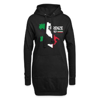 Firenze Italy Florenz Landkarte Regionen Italien - Hoodie-Kleid - Schwarz - Vorne