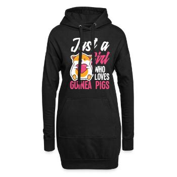 Meerschweinchen Mädchen - Hoodie-Kleid - Schwarz - Vorne