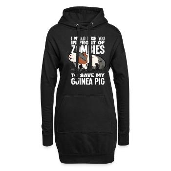 Meerschweinchen Zombies - Hoodie-Kleid - Schwarz - Vorne