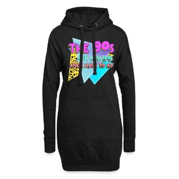 90s Retro Joke 1990 Disco - Hoodie-Kleid - Schwarz - Vorne