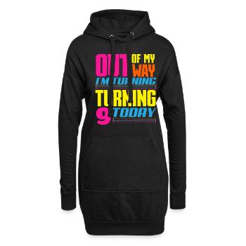 Lasertag-geburtstagsfeier – Lasertag 9 - Hoodie-Kleid - Schwarz - Vorne
