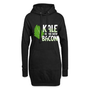 Grünkohl Vegetarier Veganismus - Hoodie-Kleid - Schwarz - Vorne
