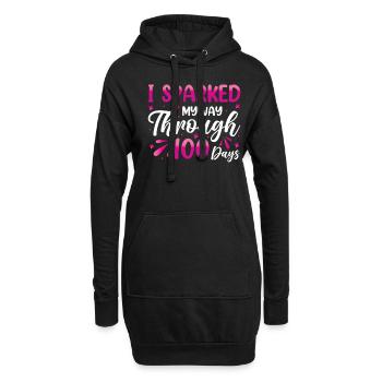 100 Days Of School Sparked My Way Through - Hoodie-Kleid - Schwarz - Vorne