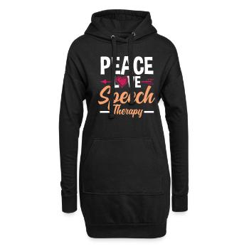 Sprachtherapeutin Sprachheilpädagogin Logopädin - Hoodie-Kleid - Schwarz - Vorne