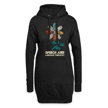 Orthophoniste, orthophoniste, orthophoniste - Sweat-shirt à capuche long Femme - noir - Devant