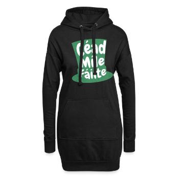 Céad Míle Fáilte: Embrace Celtic Charm & Tradition - Hoodie-Kleid - Schwarz - Vorne