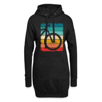 VTT rétro - Sweat-shirt à capuche long Femme - noir - Devant