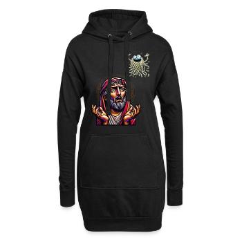 Drôle athée Noël volant Spaghetti Monster - Sweat-shirt à capuche long Femme - noir - Devant