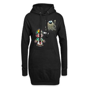 Drôle athée Noël volant Spaghetti Monster - Sweat-shirt à capuche long Femme - noir - Devant