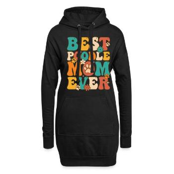 Groovy Dog Lover Chien Maman - Sweat-shirt à capuche long Femme - noir - Devant