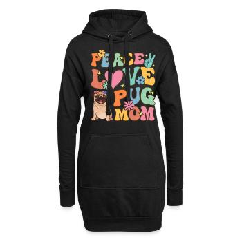 Groovy Hundeliebhaberin - Hoodie-Kleid - Schwarz - Vorne