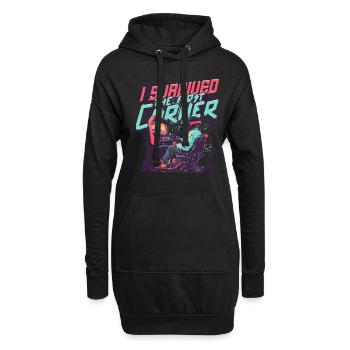 Sim Racing I Survived The First Corner - Hoodie-Kleid - Schwarz - Vorne