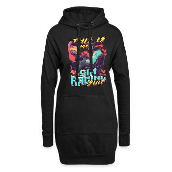 C'est mon costume de course Sim - Sweat-shirt à capuche long Femme - noir - Devant
