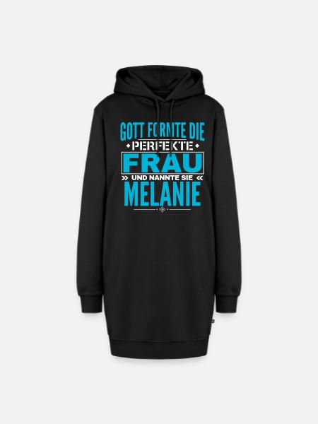 Melanie Name Design - Hoodie-Kleid - Schwarz