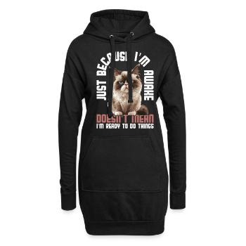 Ce n’est pas parce que je suis éveillé que je suis prêt 13 - Sweat-shirt à capuche long Femme - noir - Devant