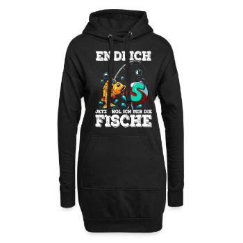 5 Geburtstag Angler Angeln - Hoodie-Kleid - Schwarz - Vorne