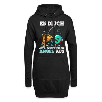 9 Geburtstag Angler Angeln - Hoodie-Kleid - Schwarz - Vorne