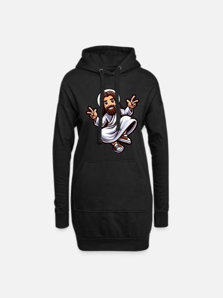Dancing Jesus Break Dancing Jesus Funny Jesus t - Hoodie Dress - black