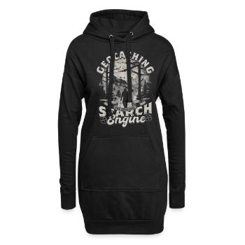 Géocache Géocaching Le moteur de recherche original - Sweat-shirt à capuche long Femme - noir - Devant