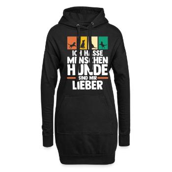 Chien Propriétaire De Chien Propriétaire De Chien Motif Chiens - Sweat-shirt à capuche long Femme - noir - Devant