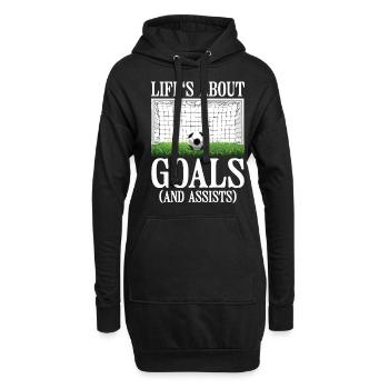 La vie est une question d'objectifs (et d'aides) 6 - Sweat-shirt à capuche long Femme - noir - Devant
