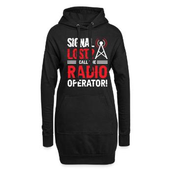 Signal Lost Radio Operator Beruf Radioshow - Hoodie-Kleid - Schwarz - Vorne
