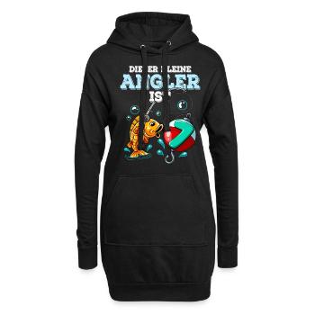 7e anniversaire pêcheur à la ligne - Sweat-shirt à capuche long Femme - noir - Devant