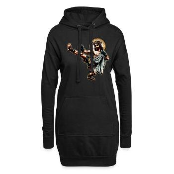 Lustiges Muay Thai Jesus Kickboxen Christliches Geschenk - Hoodie-Kleid - Schwarz - Vorne