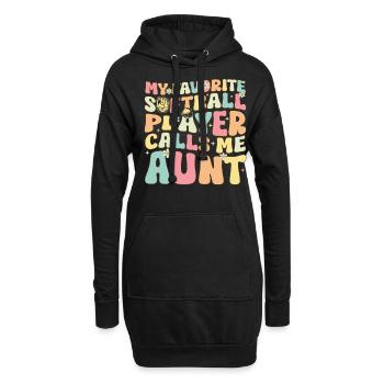 Softball Tante - Hoodie-Kleid - Schwarz - Vorne