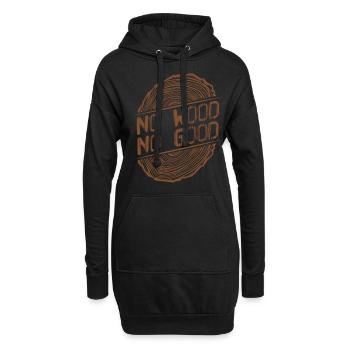 Bois de chauffage Charpentier Bois de bûcheron - Sweat-shirt à capuche long Femme - noir - Devant