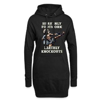 Drôle Muay Thaï Seigneur Jésus Kickboxing Chrétien - Sweat-shirt à capuche long Femme - noir - Devant