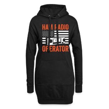 Ham Radio USA Flagge Patriotisch Moderator - Hoodie-Kleid - Schwarz - Vorne
