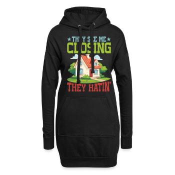 They See Me Closing, They Hatin' 5 - Hoodie-Kleid - Schwarz - Vorne