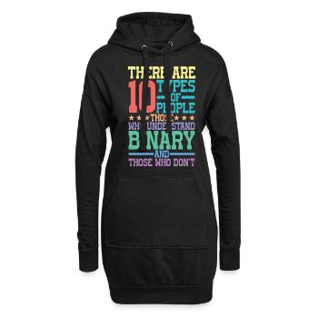 There Are 10 Types Of People, Binary Joke 11 - Hoodie-Kleid - Schwarz - Vorne