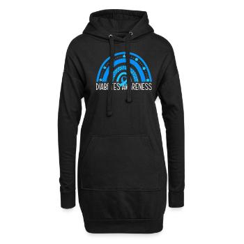 T1D Diabetes Typ 1 Diabetiker Geschenk - Hoodie-Kleid - Schwarz - Vorne